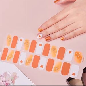 Autumn 🍂 Love Nails Stickers, Orange, Brown and White Nail Art Stickers